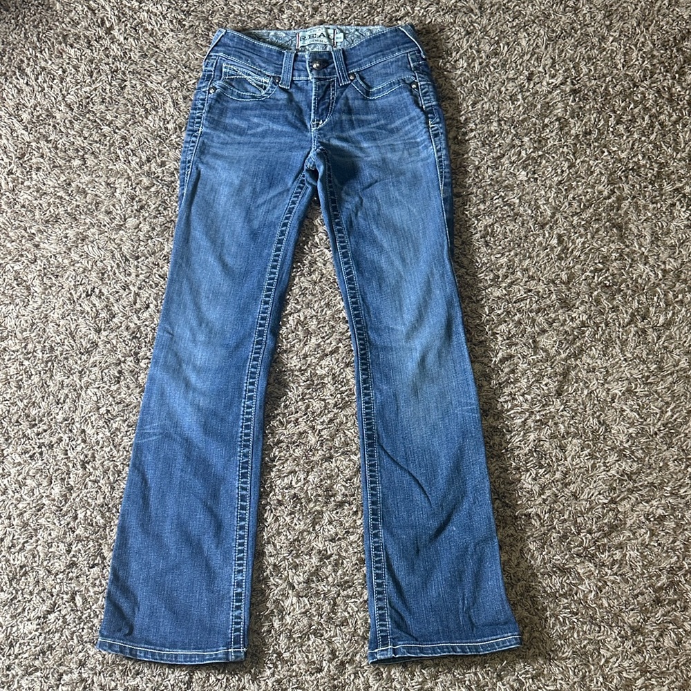 Ariat Real Denim Women's 25L Boot Cut Jeans Medium Wash Western Cowgirl Low Rise